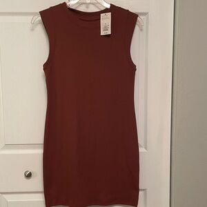 NWT A NEW DAY Brown Sleeveless Ribbed Tank Dress